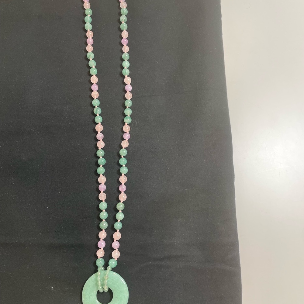 Vintage three colored jade necklace